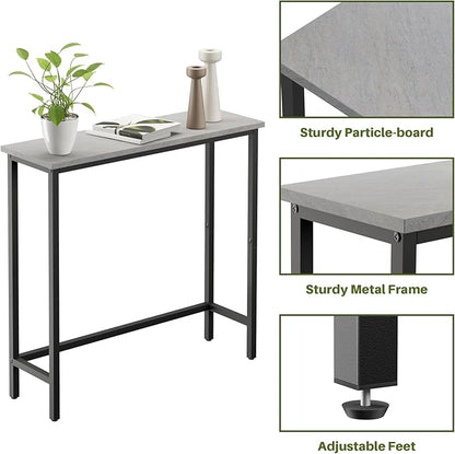 HollyHOME Narrow Hallway Table, 29.5" Small Console Table, Slim Entryway Table, Sofa Table, for Hallway, Bedroom, Living Room, Foyer, Dark Grey Visit The Store