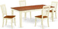 East West Furniture QUDA5-BMK-W 5 Piece Kitchen Table Set for 4 Includes a Rectangle Dining Room Table with Butterfly Leaf and 4 Solid Wood Seat Chairs, 40x78 Inch, Buttermilk & Cherry