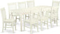 East West Furniture DONO9-LWH-W 9 Piece Dining Table Set Includes a Rectangle Dinner Table with Butterfly Leaf and 8 Dining Room Chairs, 42x78 Inch, Linen White