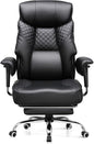 GTRACING Big and Tall Office Chair 400LBS Wide Ergonomic Gaming Chair with Deluxe Embossing Designed Leather with Foot Rest,150°Reclining Adjustable Soft Armrests Pocket Spring Back Support and Pillow