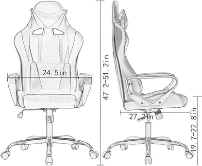 BestOffice Computer Executive Desk Office Chair with Lumbar Support Headrest For Women, Men, Red