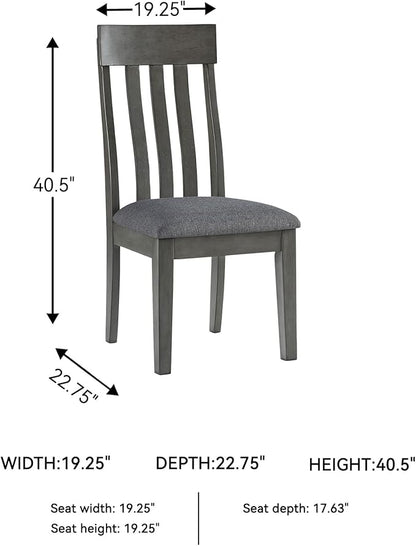 Signature Design by Ashley Hallanden Modern Slat Back 18.63" Dining Room Chair, Set of 2, Gray