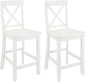 Crosley Furniture X-Back Wood Counter Height Bar Stools Set of 2, White, 24-inch