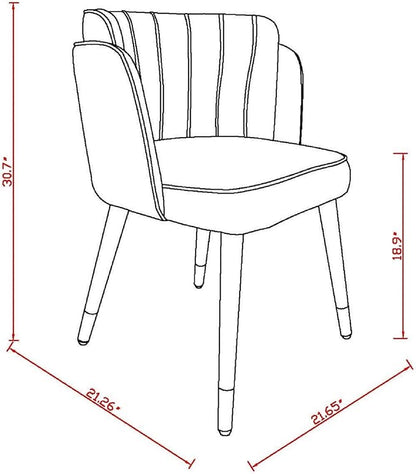 Manhattan Comfort Zephyr Modern Velvet Dining Chair, Solid Wood Frame with Gold-Tipped Splayed Legs, High Density Foam Padding, Vintage Design, Tulip Inspired Accent Furniture, Hunter Green