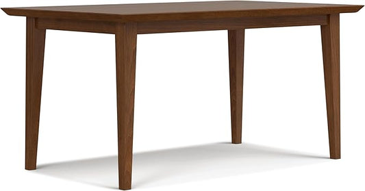 SIMPLIHOME Colby Dining Table, Solid Wood Walnut Veneer in Walnut, 60 x 36 inches, Contemporary-Style Rectangular Kitchen Table for up to 6 People