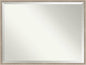 Amanti Art White Bathroom Mirror for Over Sink, 31x41 Hardwood Wedge White Wash Rectangle Vanity Mirror, X-Large Rustic Farmhouse Wood Frame, Hangs Horizonally and Vertically, Bathroom Wall Decor