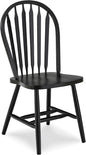IC International Concepts Solid Wood Windsor ArrowBack Dining Chair with Plain Legs, Black