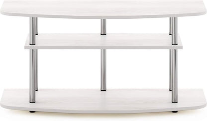 Furinno Frans Turn-N-Tube TV Stand for TV Size up to 43 Inch, 3-Tier, White Oak