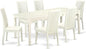 East West Furniture DOIP7-LWH-W 7 Piece Dining Table Set Consist of a Rectangle Dining Room Table with Butterfly Leaf and 6 Wooden Seat Chairs, 42x78 Inch, Linen White