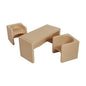 ECR4Kids Tri-Me Table and Cube Chair Set, Multipurpose Furniture, Sand, 3-Piece