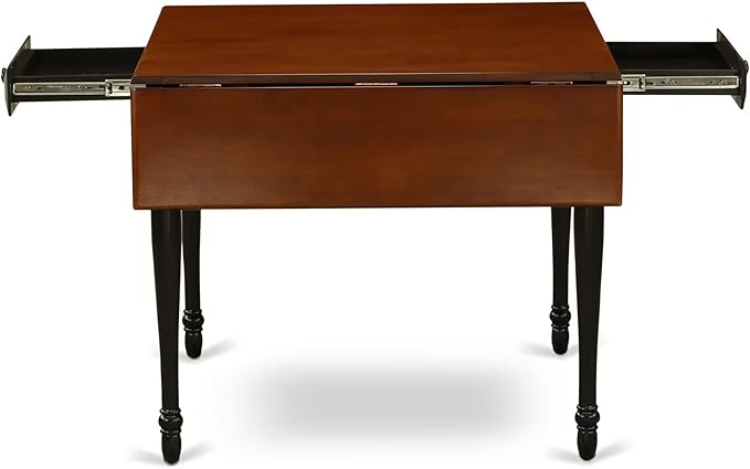 East West Furniture MZAV3-BCH-W 3 Piece Dinette Set for Small Spaces Contains a Rectangle Dining Table with Dropleaf and 2 Kitchen Dining Chairs, 36x54 Inch, Black & Cherry