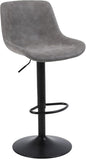 Bar Stools, Swivel Counter Height Barstools with Back, Adjustable Modern Bar Chairs, Tall Armless PU Leather Kitchen Island Stool (Grey, Set of 1)