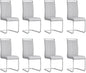 Modern Dining Chairs Set of 8, High Back Kitchen Chairs,Faux Leather Side Chair with Metal Legs, Easy to Clean Upholstered Dining Chairs, Ideal for Living Room(Silver Leg)