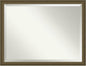 Amanti Art Bronze Bathroom Mirror for Over Sink, 34x44 Blaine Light Bronze Narrow Rectangle Vanity Mirror, X-Large Modern Contemporary Frame, Hangs Horizonally and Vertically, Bathroom Wall Decor