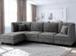 Shintenchi 5 Pieces Sectional Couch Modular Sofa,U Shaped Reversible Chaise Velvet SofaCouch with Cushions,Modular Sectional Sofa with Ottoman for Living Room (Dark Grey)