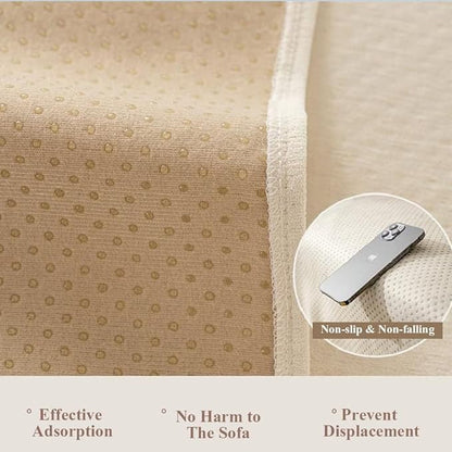 STACYPIK 100% Waterproof Beige Couch Cover, Anti-Scratch Sofa Cover for Dog, Non-Slip Sofa Cover, Furniture Protector for 2 Cushion Couch, Outdoor Water Resistant Loveseat Cover for Sectional-71X118IN
