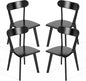 DELAVIN Oak Wood Dining Chairs Set of 4, Mid Century Modern Kitchen Chairs, Farmhouse Dining Room Chairs, Black
