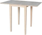 Solid Wood Small Drop Leaf Dining Table in Sturdy Parawood, Dual Drop Leaf Table with 9" Drop Leaf on Each Side, 36"W x 22"D x 29"H, Floor to Apron 26.5 Inches, Easy Assembly, Unfinished