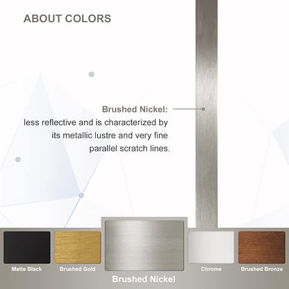 ANDY STAR 24x32 INCH Brushed Nickel Mirror, Rounded Rectangle Silver Metal Framed Mirrors for Bathroom Anti-Rust SUS304, Tube Metal Frame, 1’’ Deep Wall Mounted Vertically/Horizontal