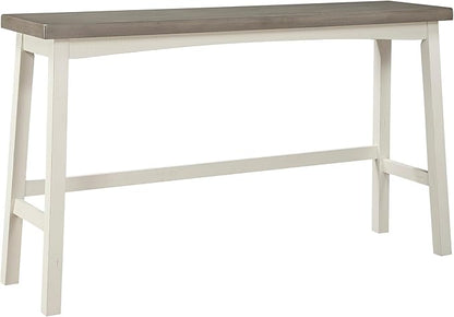 Lexicon Bar Table Set for 3, Small Kitchen Table Set Kitchen Island Table with 3 Saddle Bar Stools, 4 Piece Dining Table Set for Breakfast Nook, Living Room, Apartment, Pub Height, White/Coffee