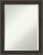 Amanti Art Brown Wall Mirror 28x22 Shipwreck Greywash Narrow Rectangle Bathroom Mirror for Wall Decor Living Room, Medium Traditional Frame, Hangs Horizonally and Vertically, Bathroom Decor, Beveled