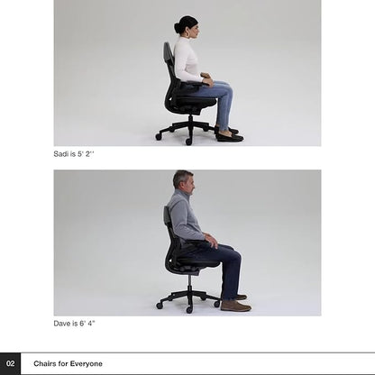 Steelcase Gesture Office Chair - Ergonomic Work Chair with Wheels for Carpet - Comfortable - Intuitive-to-Adjust for Desk - 360-Degree Arms - Graphite Gray Fabric