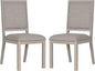 COLAMY Wooden Dining Chairs Set of 2, Mid Century Modern Upholstered Dining Chairs, 19 Inch Fabric Dining Room Chair with Back for Kitchen Dining Living Room Courtyard Waiting Leisure Area, Ivory