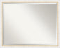 Amanti Art White Bathroom Mirror for Over Sink, 24x30 Morgan White Gold Rectangle Vanity Mirror, Large Modern Contemporary Wood Frame, Hangs Horizonally and Vertically, Bathroom Wall Decor, Beveled