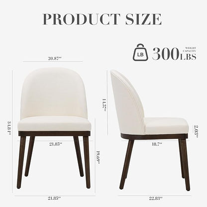 COLAMY Upholstered Dining Chairs Set of 4, Wooden Kitchen Chairs with Open Back, Modern Dining Room Chairs with Wood Frame, Dinner Side Chairs for Dining Room Kitchen Restaurant, Beige
