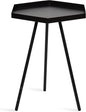 Kate and Laurel Kashvi Modern Side Table; 17 x 15 x 20; Black; Decorative Hexagon Bedroom Nightstand Table for Storage and Display