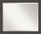 Amanti Art Silver Bathroom Mirror for Over Sink, 26x32 Blaine Light Pewter Narrow Rectangle Vanity Mirror, Large Modern Contemporary Frame, Hangs Horizonally and Vertically, Bathroom Wall Decor