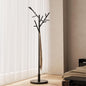 Coat Rack, Solid Wood Coat Rack Freestanding with 12 Hooks, Coat tree freestanding 3 Adjustable Heights for coat, Hats, Handbags， Coat Stand for Entryway, Bedroom (Black)