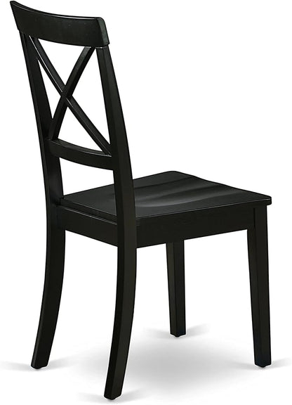 East West Furniture ESBO3-BCH-W 3 Piece Kitchen Table & Chairs Set Contains a Round Dining Room Table with Pedestal and 2 Dining Chairs, 30x30 Inch, Black & Cherry
