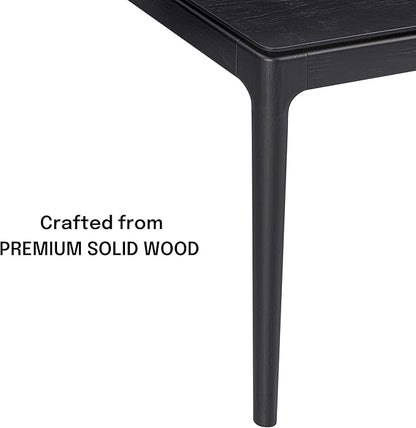 NTC Mingle 55 Inch Modern Design, Rectangular Dinner Table for Dining Room, Living Room Furniture, Effortless Assembly, Burnt Black