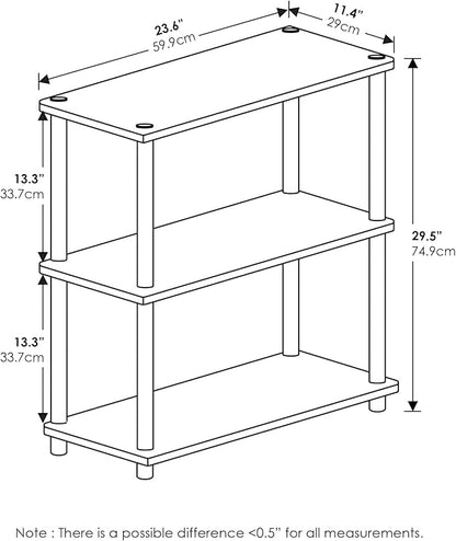 Furinno Turn-N-Tube 3-Tier Compact Multipurpose Shelf Display Rack, Dark Cherry