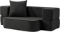 2-in-1 Folding Sofa Bed with Pillow - Folding Chair Floor Couch & Sleeping Mattress - Washable Cover & Memory Foam Sleeper Chair for Living Room/Guest Room/Apartment/Loft, Dark Gray