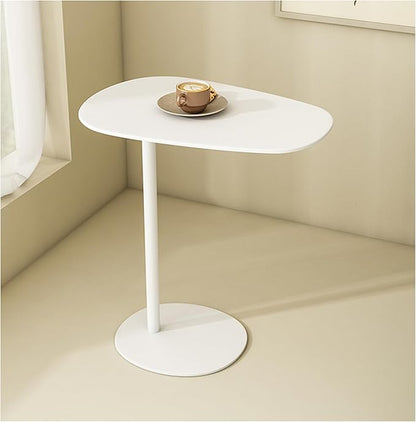 C-Shaped Side Table, Iron End Table for Couch Sofa and Bed, Small Metal White Side Tables for Living Room Bedroom (White, High-27.6in/70cm)