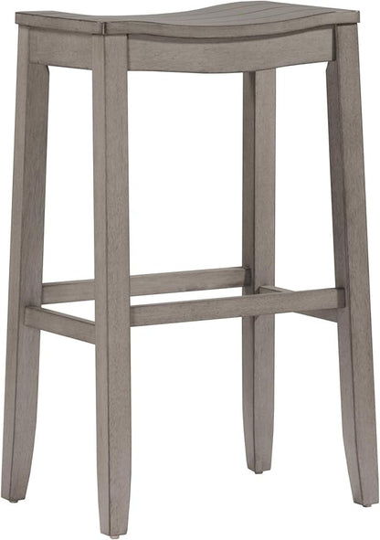 Hillsdale Furniture Fiddler Backless Saddle Bar Stool, Aged Gray
