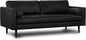 Poly & Bark Napa Leather Couch - 88.5-Inch Office Sofa with 2 Bolsters - Full-Grain Leather Sofa for Living Room with Feather-Down Topper - Living Room Couch - Vintage Italian Leather in Onyx Black