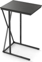 Manora TV Dinner Tray Table, C Shaped End Table for Couch, Slide Under Couch Table for Small Space, Living Room or Bedroom, Black