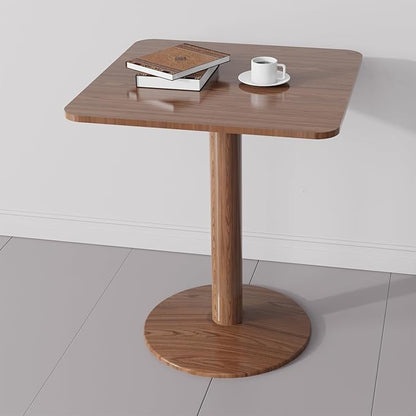 23.62" Mid-Century Modern Square Dining Table for 2 People, Small Dining Room Table with Sturdy Pedestal, Square Kitchen Table for Dining Room, Kitchen, Living Room, Restaurants, Cafes