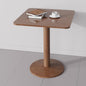 23.62" Mid-Century Modern Square Dining Table for 2 People, Small Dining Room Table with Sturdy Pedestal, Square Kitchen Table for Dining Room, Kitchen, Living Room, Restaurants, Cafes