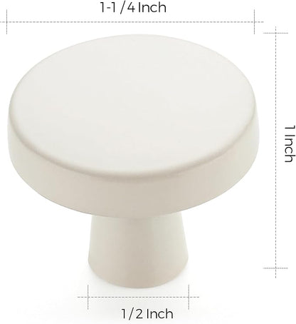 Ravinte 25 Pack Drawer Pulls 1-1/4 Inch Kitchen Cabinet Knobs Solid Round Dresser Drawer Knobs White Dresser Knobs Simple Cabinet Hardware for Cupboard