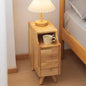 Small Nightstand, Narrow Nightstand, Solid Slim Wood Night Stand for Small Spaces, Couch, Nature Color 7.87in Wide