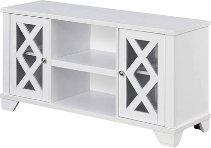 Convenience Concepts Gateway TV Stand 47.25" - Family Room Entertainment Center with Storage Cabinets and Shelves, Traditional TV Console for Living Room, Office, White