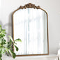 WAMIRRO Antique Mirror,Gold Traditional Vintage Ornate Baroque Arched Brass Mirrors Entryway/Fireplace/Living Room/Hallway/Bathroom 24"X36"