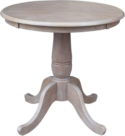 International Concepts 30" Round Top Pedestal Dining Table Solid Parawood 29.1" High, Kitchen/Dining Furniture, Easy Assembly, Residential Use Only