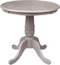 International Concepts 30" Round Top Pedestal Dining Table Solid Parawood 29.1" High, Kitchen/Dining Furniture, Easy Assembly, Residential Use Only