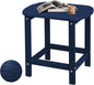Hdpe Outdoor Adirondack Side Table, Wooden Textured, Set for Patio, Garden, Porch, Pool Composite Patio, Backyard, Bathroom and Indoor, Maintenance & Weather Resistant(Navy Blue)