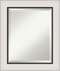 Amanti Art Silver Bathroom Mirror for Over Sink, 26x22 Ellie Silver Black Rectangle Vanity Mirror, Small Modern Contemporary Frame, Hangs Horizonally and Vertically, Bathroom Wall Decor, Beveled Edge